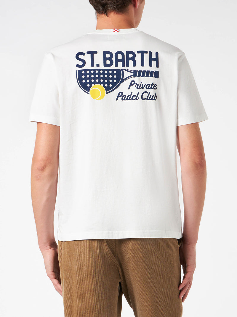 Man heavy cotton t-shirt with Padel Club Saint Barth embroidery