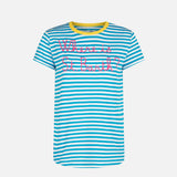 Bluette cotton t-shirt with Where is St. Barth? embroidery