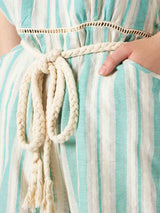 Cotton striped short jumpsuit
