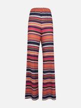 Knitted striped palazzo pants