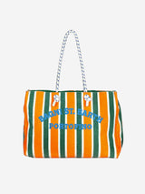 Sponge striped bag with embroidery