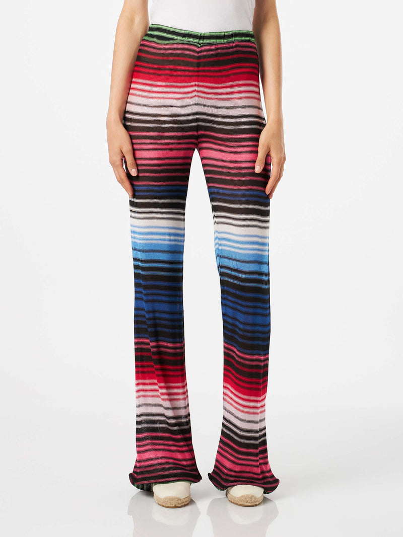 Multicolor striped multicolor palazzo pants