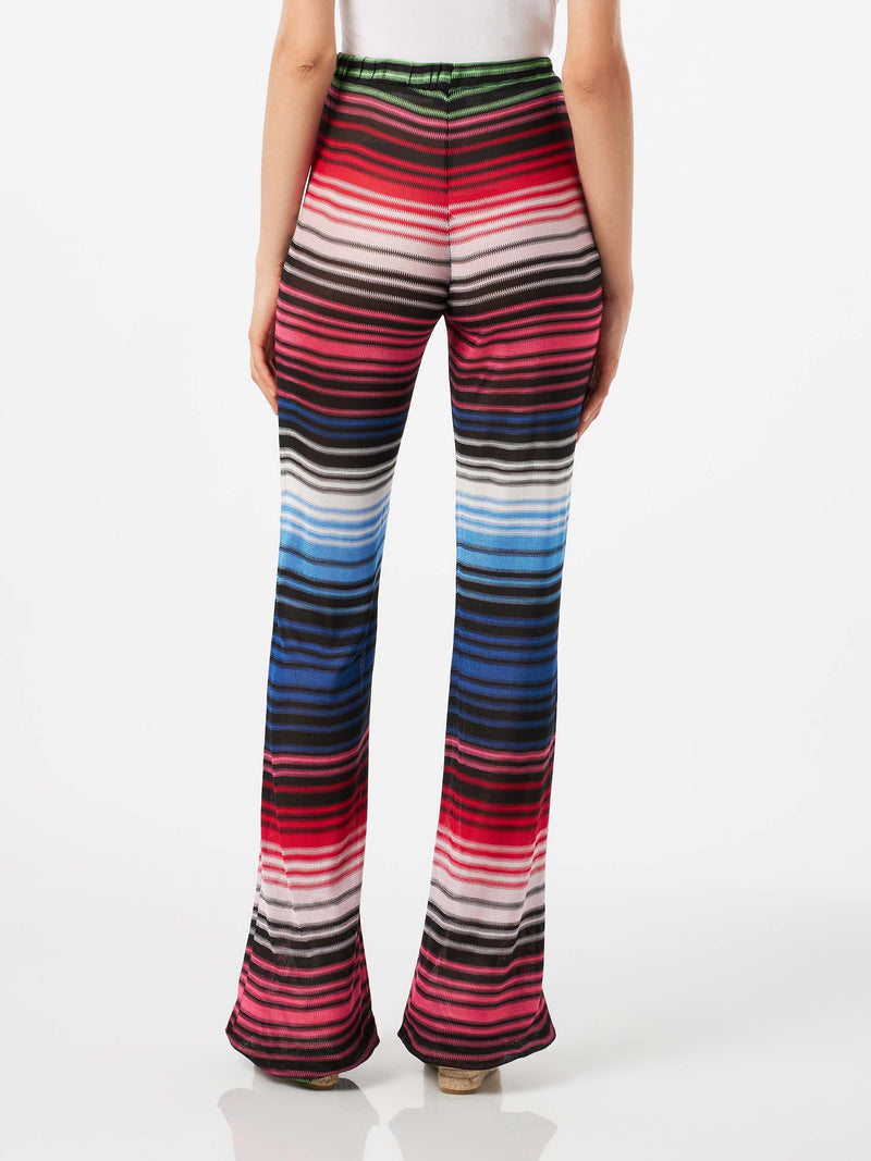 Multicolor striped multicolor palazzo pants