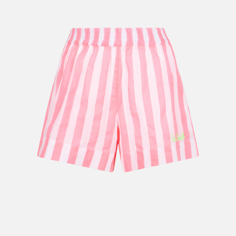 Woman short pants with striped print