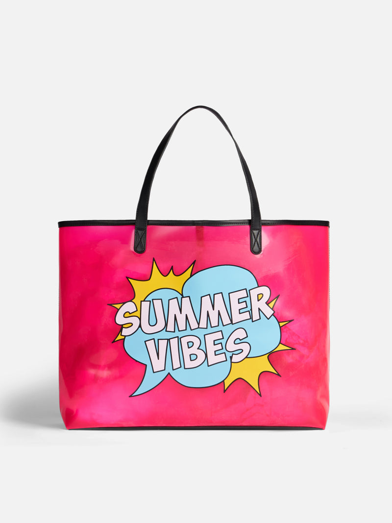 Transparente PVC-Tasche „Summer Vibes“.