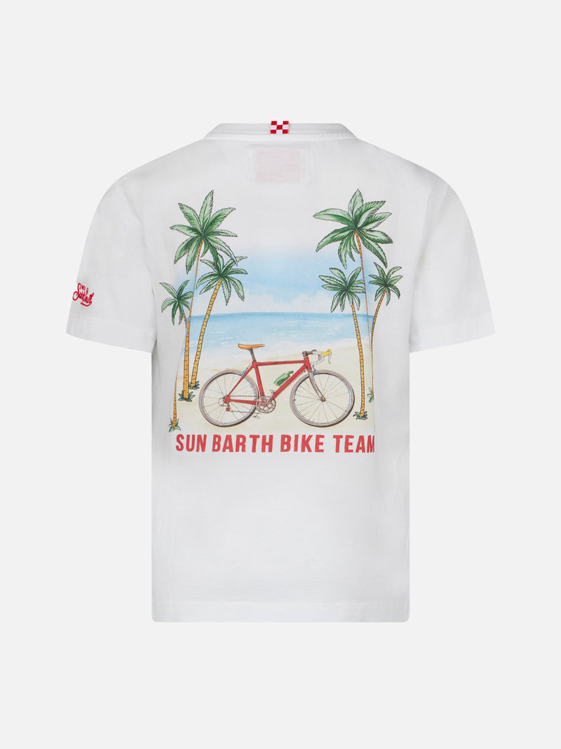T-shirt da bambino in cotone con stampa bici