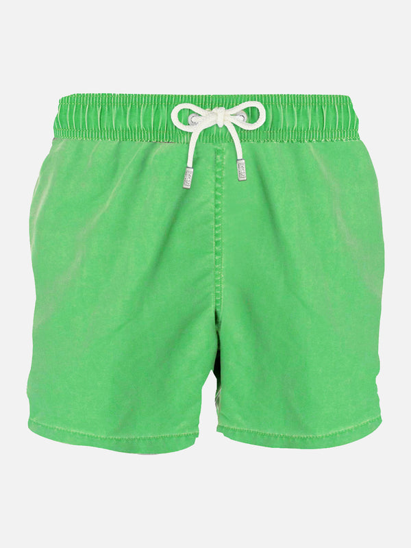 Light green delavè man's swim shorts