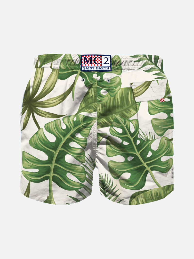 Tropical print boy swim shorts