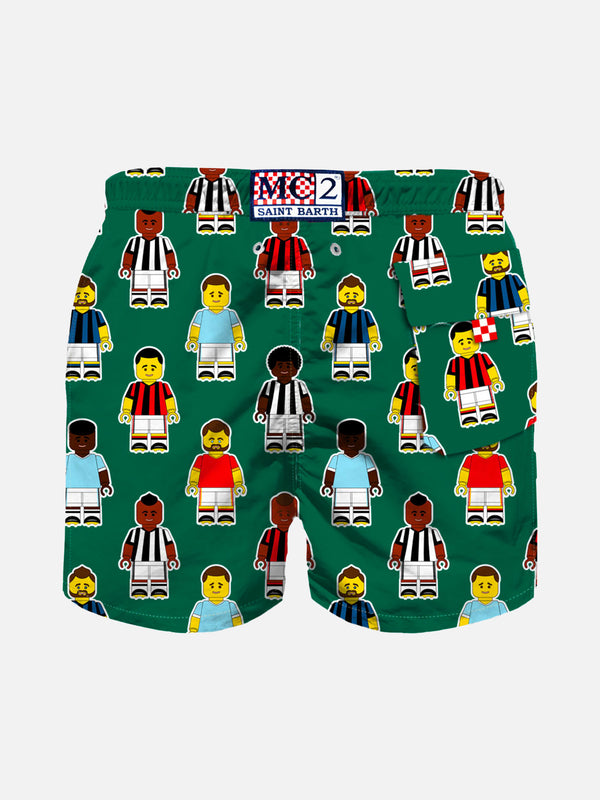 Boy swim shorts with football players print