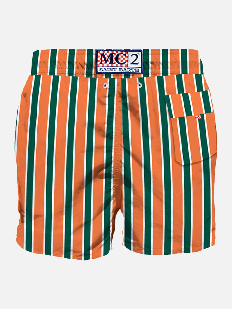 Man classic swim shorts with embroidery