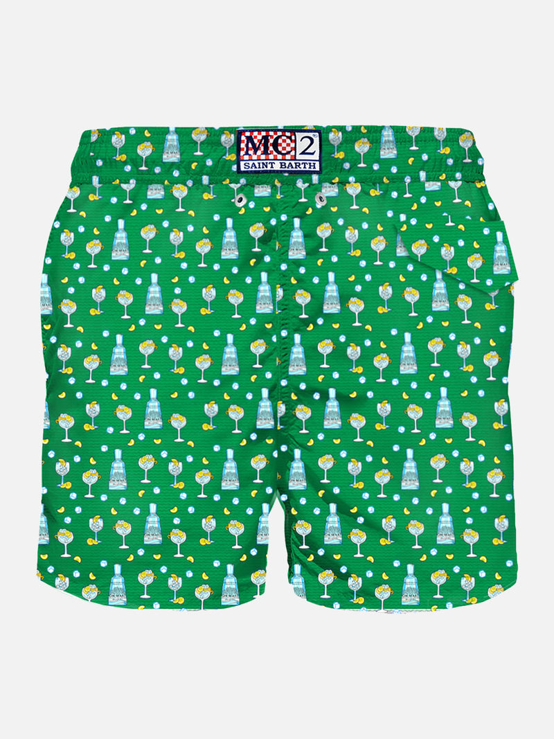 Man light fabric swim shorts with Gin print | GIN MARE SPECIAL EDITION