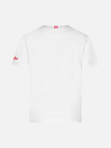 Boy cotton t-shirt with Sardegna addicted embroidery