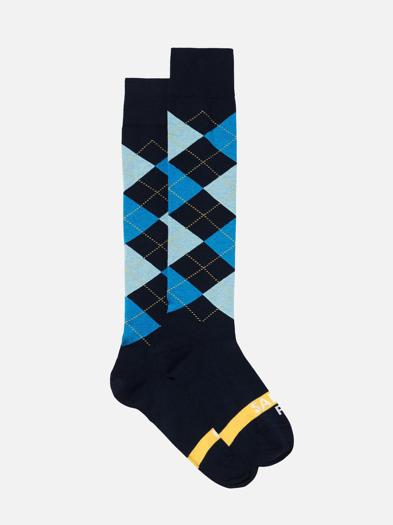 Man long socks with argyle pattern