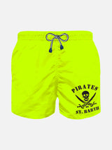 Boy swim shorts with pirates embroidery