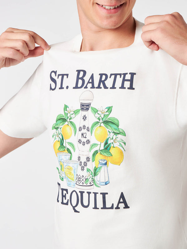 T-shirt da uomo in cotone pesante con stampa Tequila