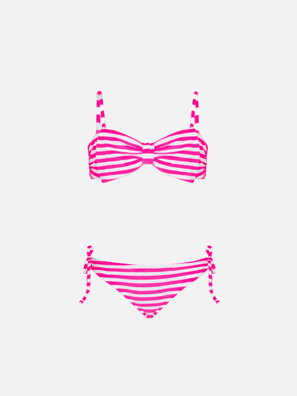 Girl terry striped bralette bikini