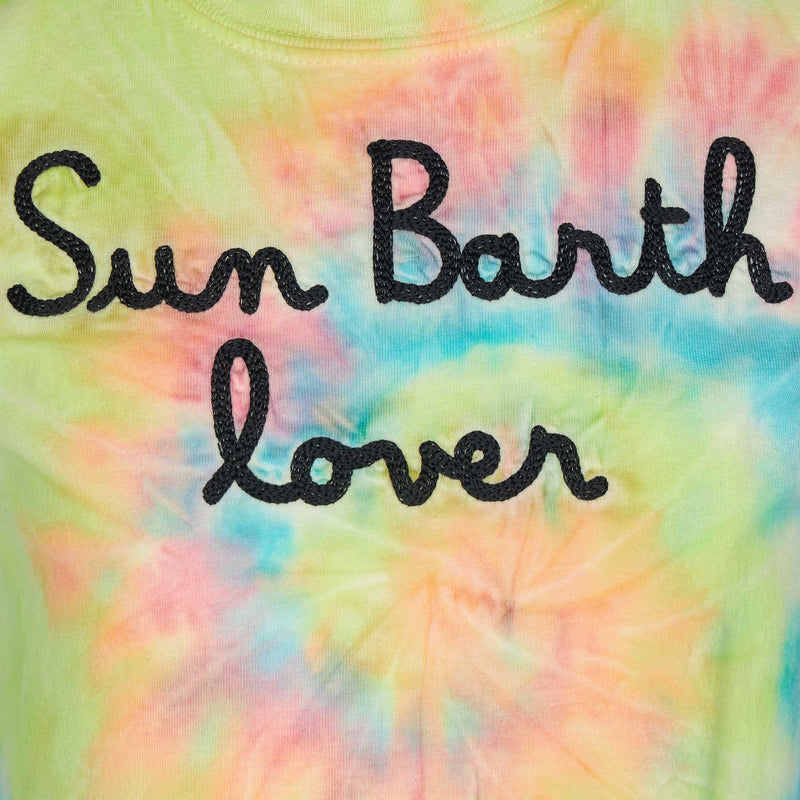 Girl t-shirt with sun Barth lover embroidery