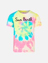 Boy tie dye print t-shirt with Sun Barth embroidery