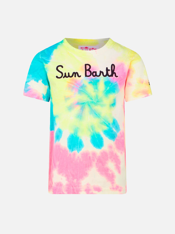 Jungen-T-Shirt mit Batikdruck und Sun Barth-Stickerei