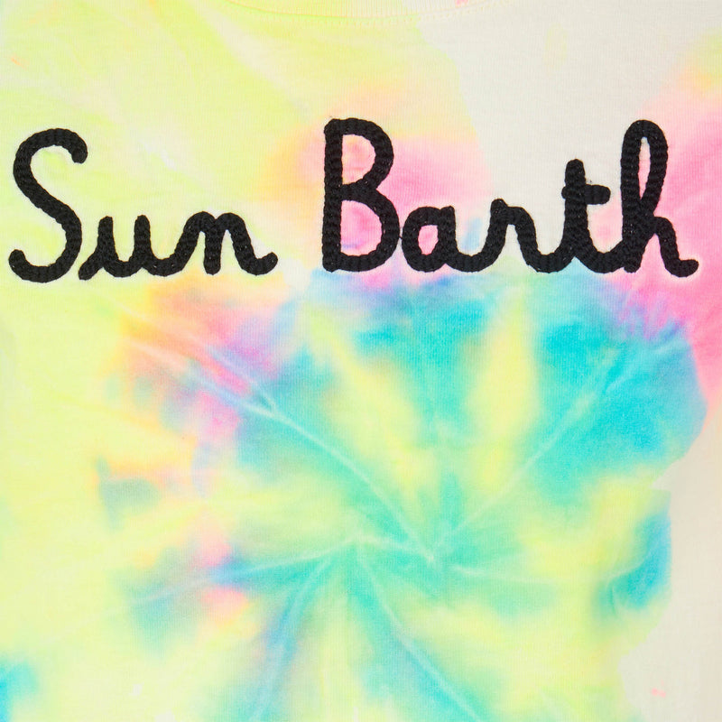 Boy tie dye print t-shirt with Sun Barth embroidery
