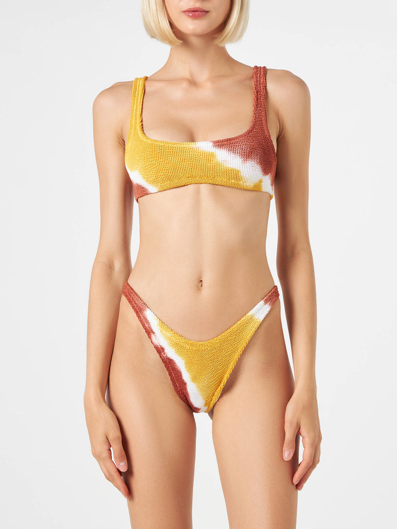 Woman crinkle bralette bikini