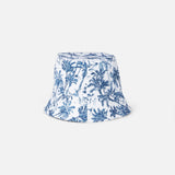 Cappello modello pescatore in cotone con ricamo frontale e motivo toile de jouy