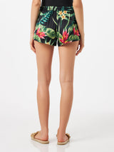Tropical print woman shorts
