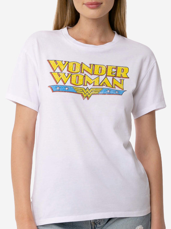 T-shirt da donna in cotone con stampa Wonder Woman | Edizione speciale della Warner Bros