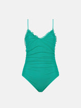 Emerald green one piece swimsuit