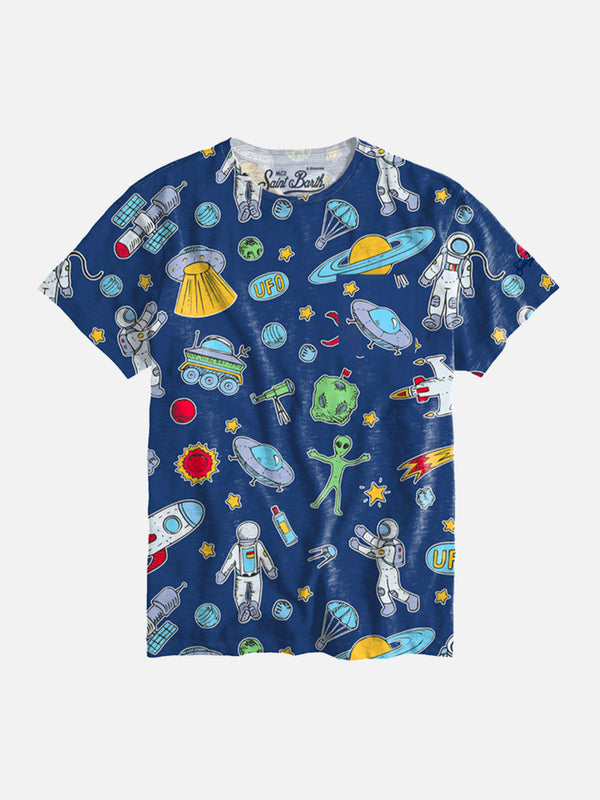 Space all over print boy t-shirt