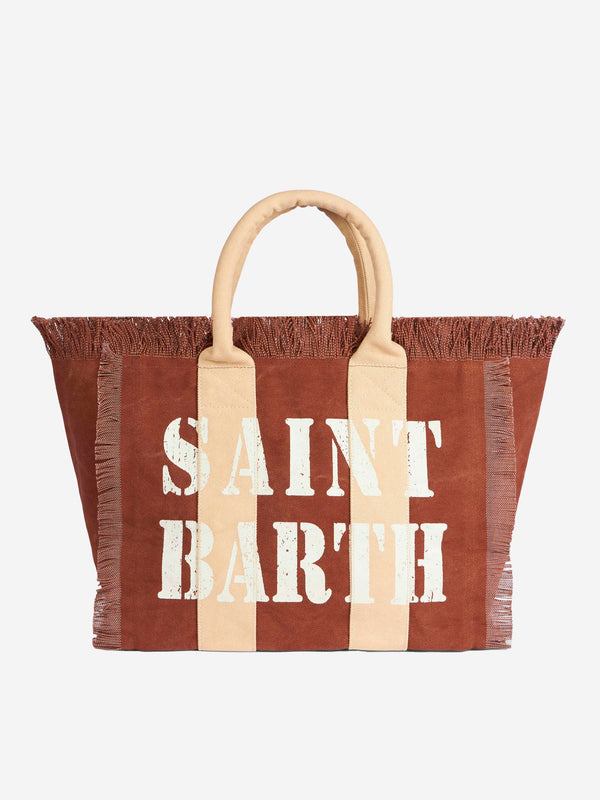 Vanity canvas shoulder bag with logo print