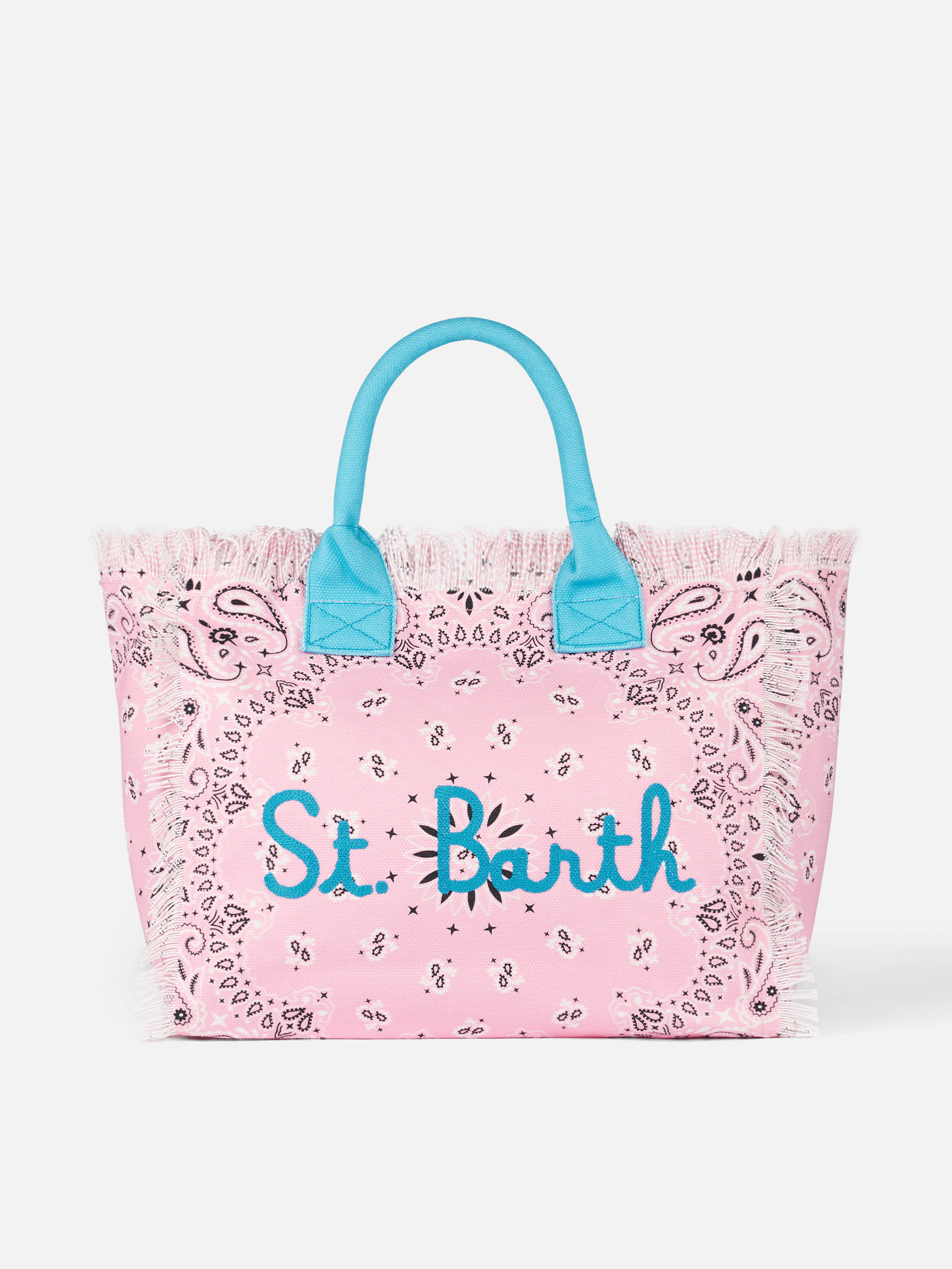 Vanity canvas shoulder bag with bandanna print – MC2 Saint Barth