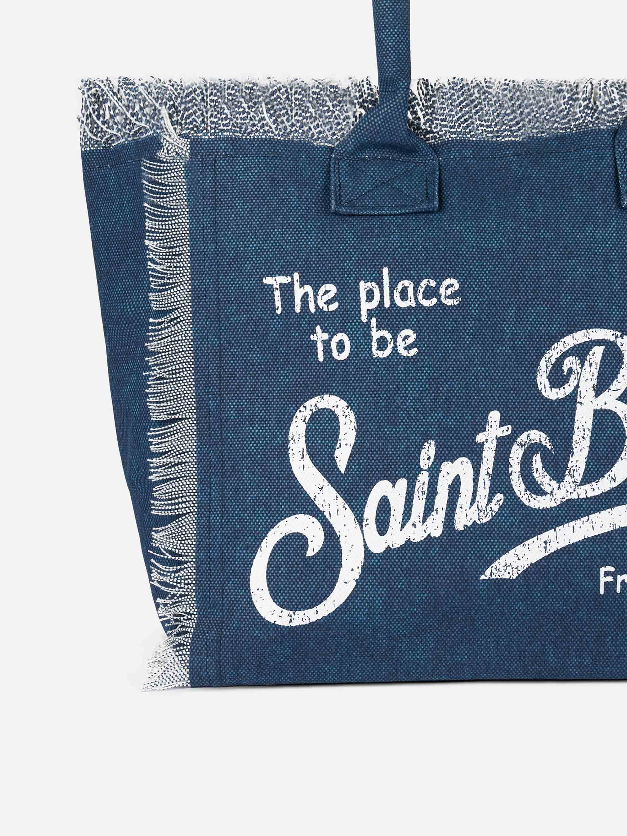 Indigo cotton canvas Vanity tote bag – MC2 Saint Barth