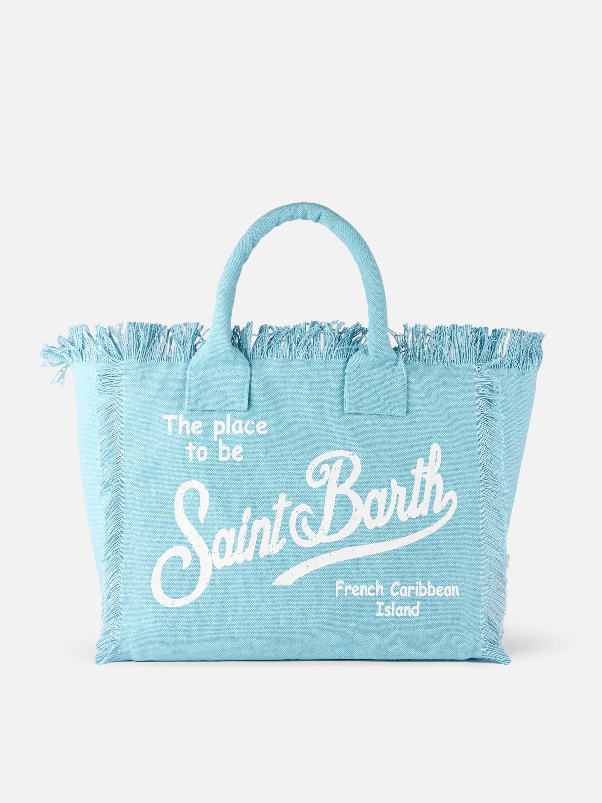 Vanity light blue canvas bag – MC2 Saint Barth