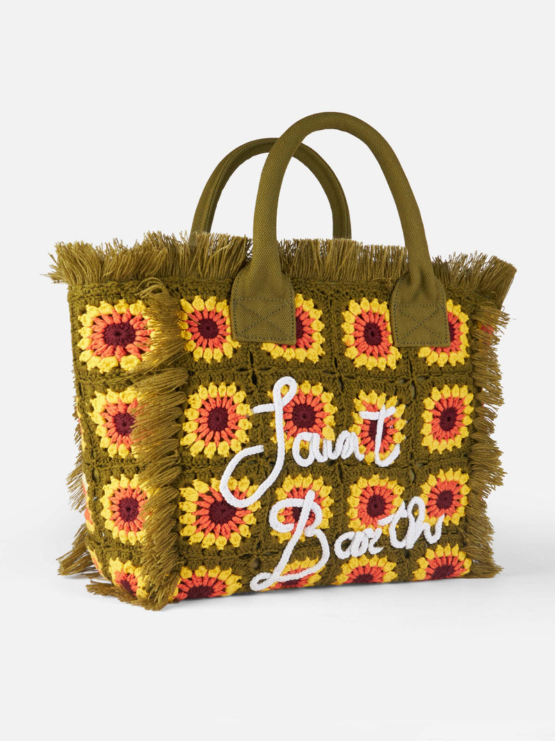 Vanity crochet flower shoulder bag
