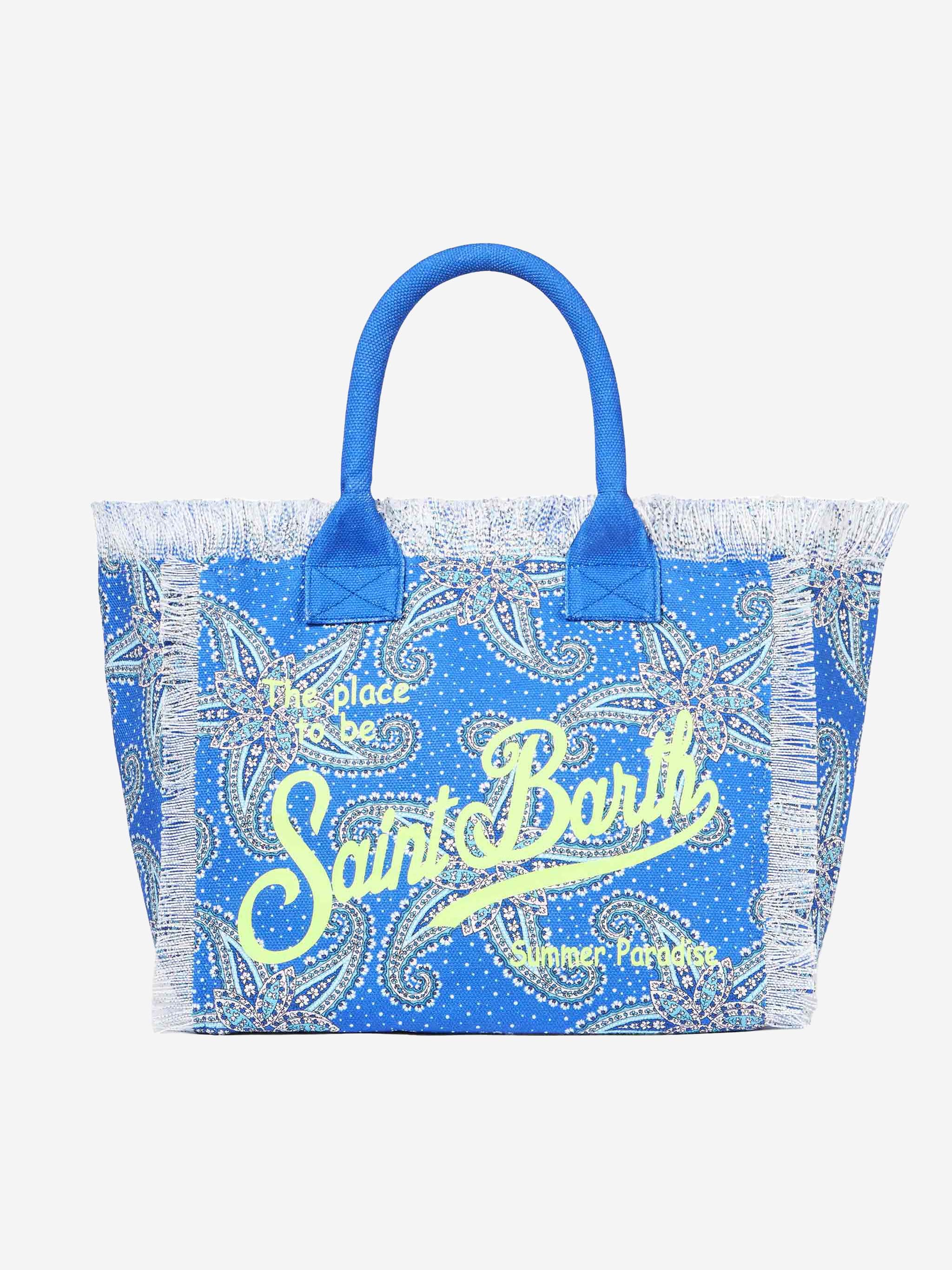 Vanity canvas shoulder bag with paisley star print – MC2 Saint Barth