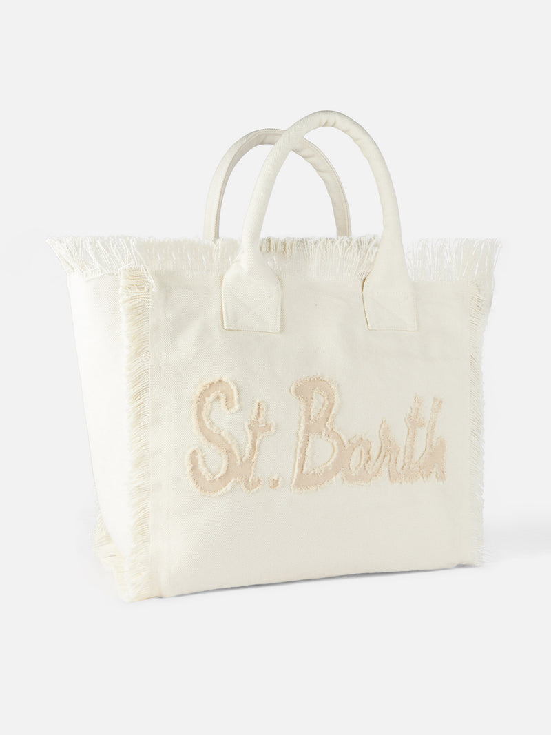 Vanity canvas shoulder bag with St. Barth patch