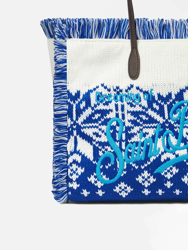 Vanity wooly shoulder bag with nordic pattern