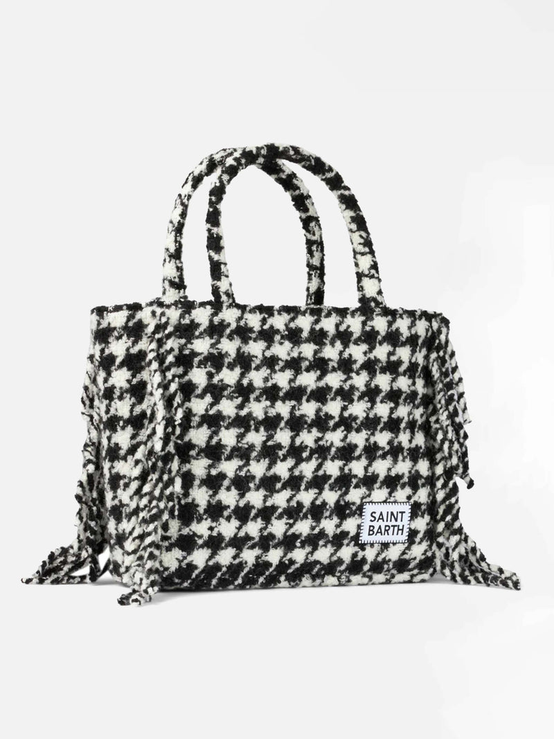 Vanity blanket shoulder bag with pied-de-poule print