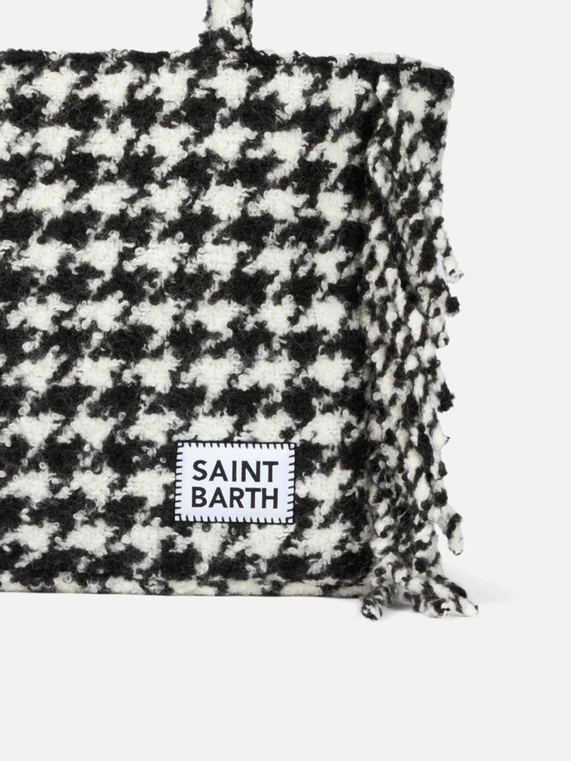 Vanity blanket shoulder bag with pied-de-poule print