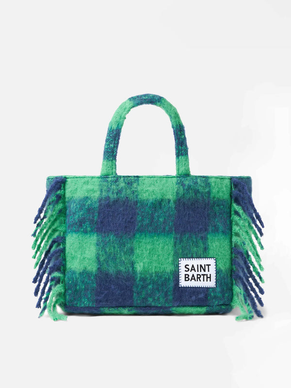 Colette handbag with green tartan print