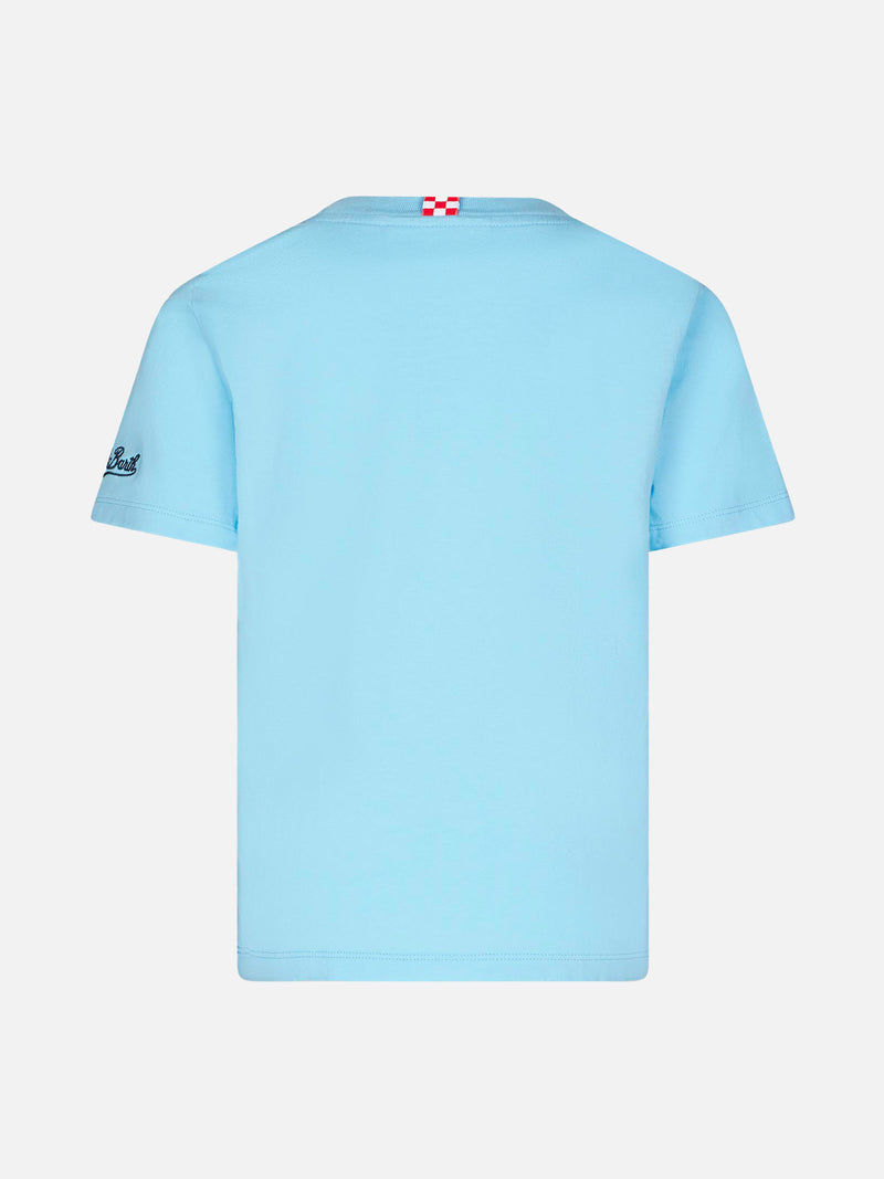 Baumwoll-T-Shirt für Jungen mit Mykonos-Vespa-Aufdruck | VESPA® SONDEREDITION