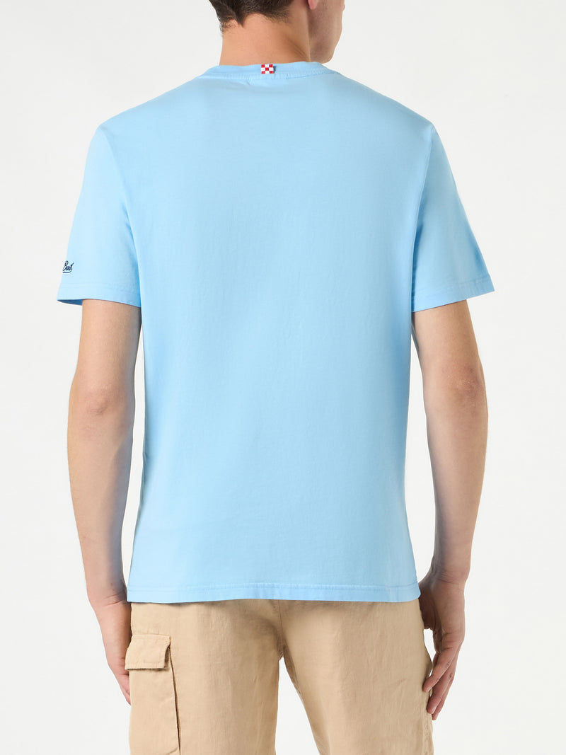 Man cotton t-shirt with Mykonos Vespa print | VESPA® SPECIAL EDITION