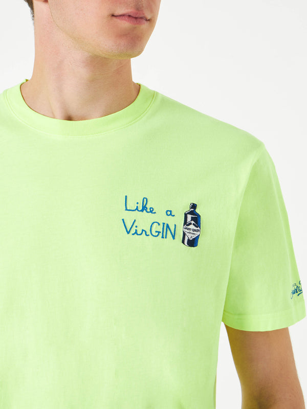 T-shirt da uomo in cotone con ricamo like a VirGIN