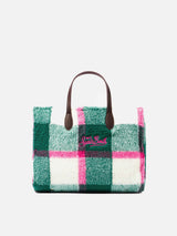 Vivian sherpa handbag with multicolor check print