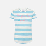 Damen-T-Shirt aus Baumwolle mit Voglia di Amare-Stickerei