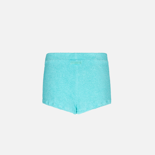 Wassergrüne Crinkle-Shorts für Mädchen