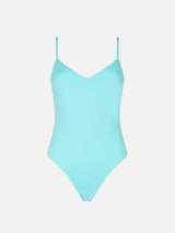 Woman water green one piece swimsuit