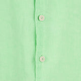 Wasserfarbenes, fluogrünes Kinderleinenhemd Agnes