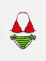 Mädchen-Triangel-Bikini mit Wassermelonen-Print